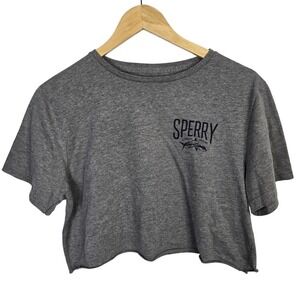 SPERRY‎ Women's Gray Cropped T-Shirt Size S Authentic Original Nautical